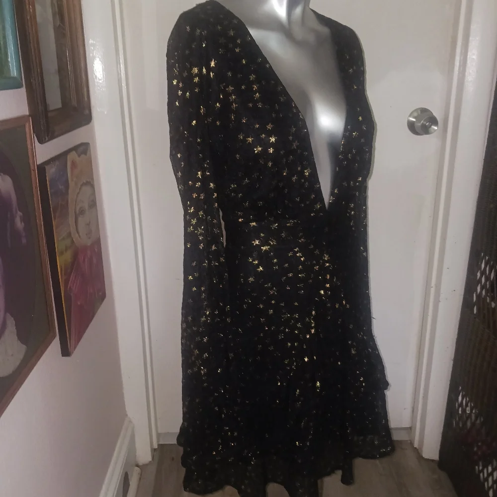 GORGEOUS Mini Dress with Gold Stars - Picture 4 of 6